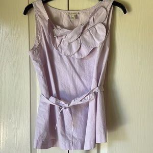 J Crew lavender blouse with loops and belt